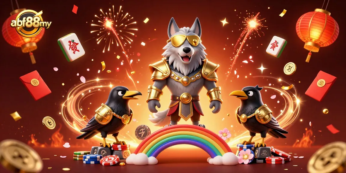 Experience vibrant gambling energy with afb88my in a magical casino setting featuring Odin and his ravens.