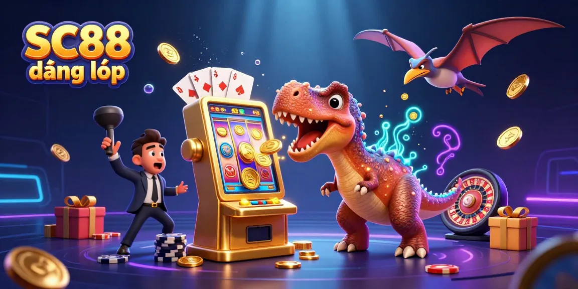 Experience the excitement of SC88 đăng nhập with vibrant characters and dynamic gaming elements in a thrilling casino scene.
