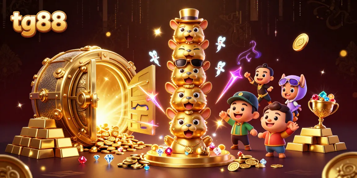 Experience thrilling adventures with tg88 in vibrant casino art featuring a totem pole and gold treasures.