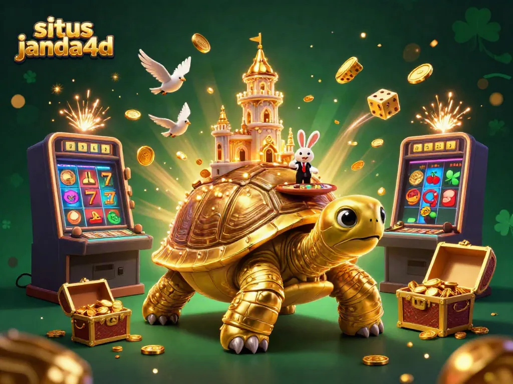 Permainan yang menguntungkan di situs janda4d, dengan karakter kasino dan elemen jackpot yang mengesankan.