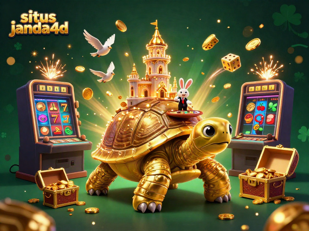 Permainan yang menguntungkan di situs janda4d, dengan karakter kasino dan elemen jackpot yang mengesankan.