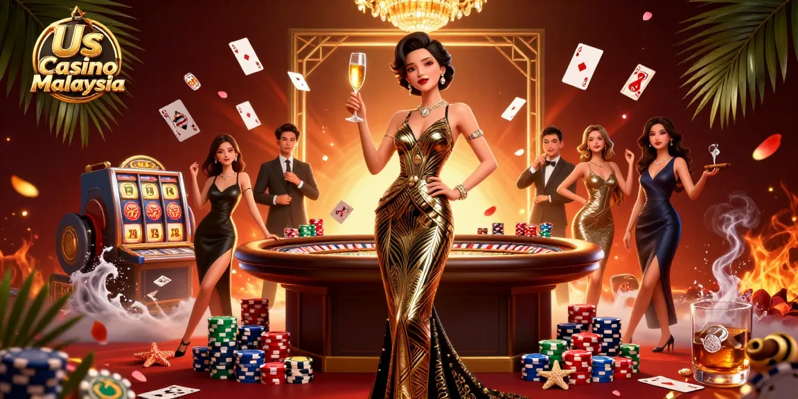 Experience thrilling action at Us Casino Malaysia with vibrant gaming elements and luxurious ambiance.