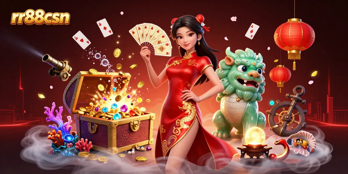 Experience thrilling gameplay at rr88csn with an elegant scene featuring rich casino elements and a charismatic dealer.