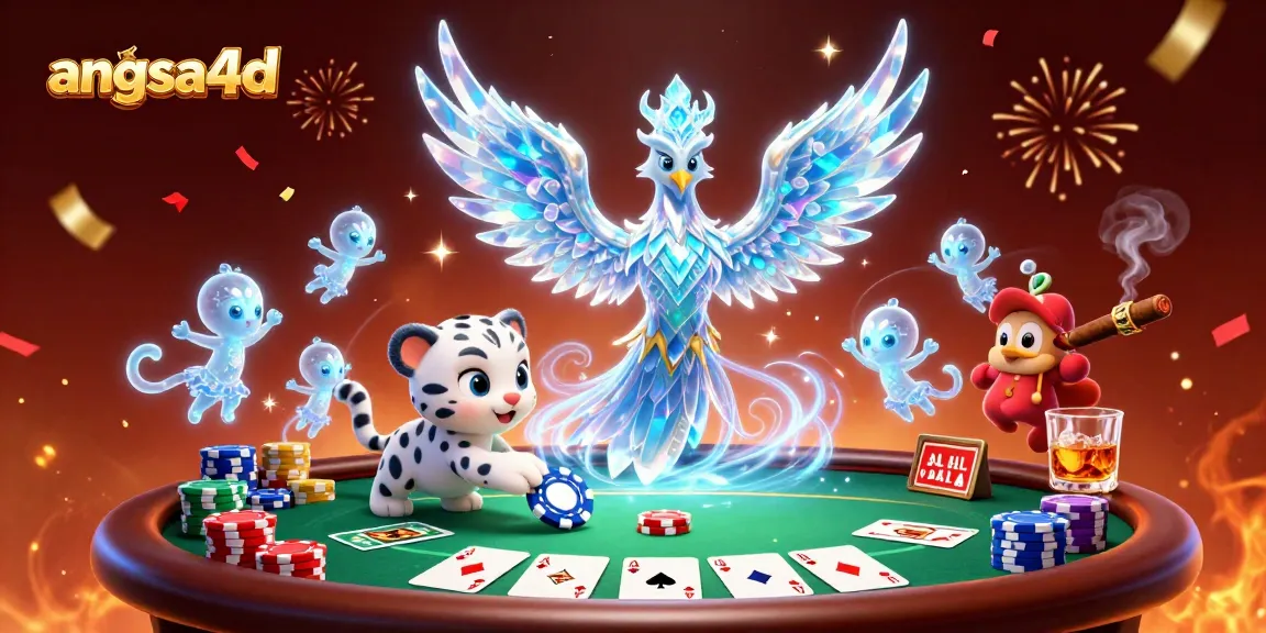 Engage with angsa4d's thrilling poker scene featuring an ice phoenix and lively sprites.