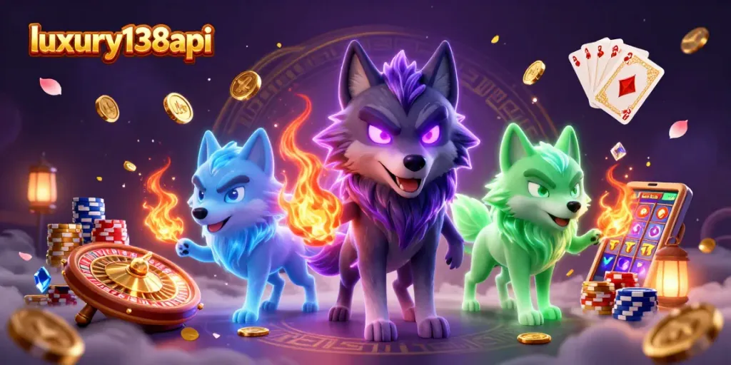 Experience the excitement of gaming on luxury138api with vibrant casino elements and captivating 3D characters.