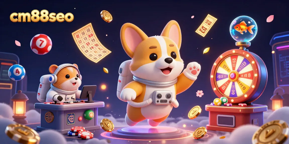 Experience winning opportunities at cm88seo with a vibrant casino-themed 3D illustration.