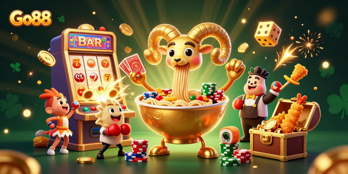 Engage with the vibrant Go88 online casino experience featuring 3D characters and dynamic game elements.