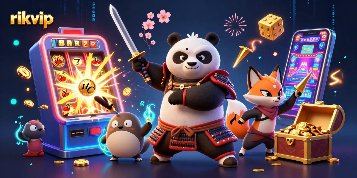 Experience thrilling gameplay at rikvip with a vibrant 3D casino scene featuring dynamic characters and gamified elements.