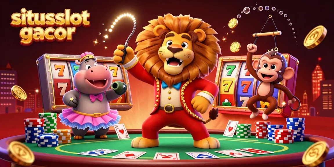 Experience excitement at situs slot gacor with dynamic slot reels and colorful characters in action.