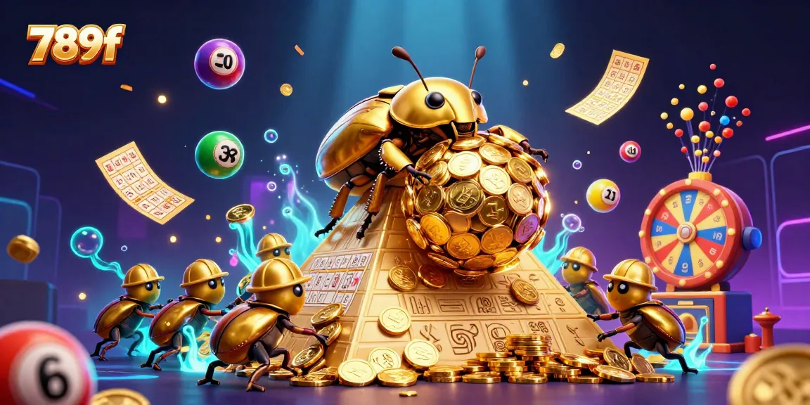 Experience exciting gambling action at 789f with vibrant lottery elements and golden prizes.