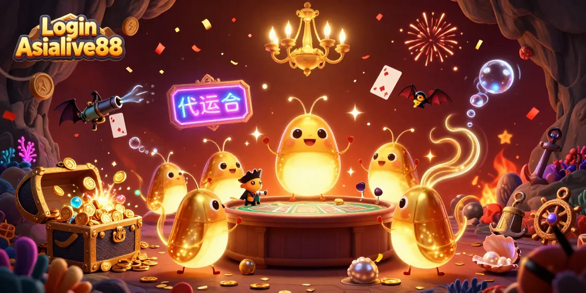 Engage exciting games seamlessly with Login Asialive88 at the vibrant cave casino scene featuring playful glowworms.