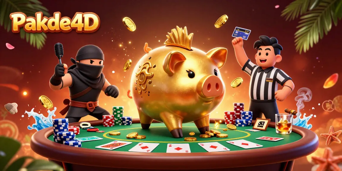 Pakde4D platform showcases vibrant casino illustration with characters in a dynamic gambling scene.