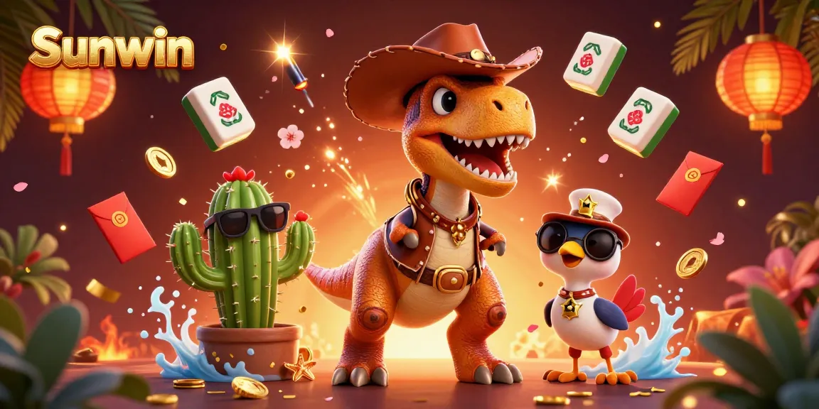 Experience vibrant gaming action at Sunwin with interactive characters and festive elements.