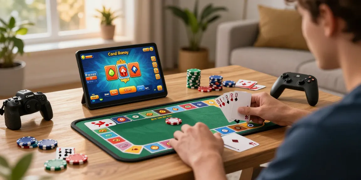 Engaging with Card Rummy APK as a high paying game in a cozy home setting.