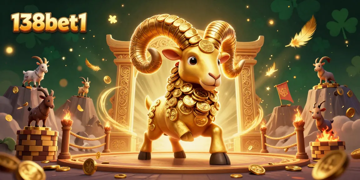 Experience the excitement of 138bet1 with golden rams and thrilling casino elements in a vibrant arena.