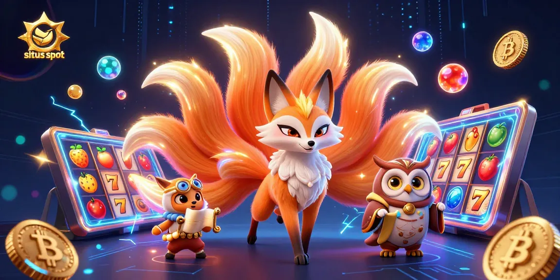 Spin the reels and discover excitement with situs slot in this vibrant casino-themed illustration.