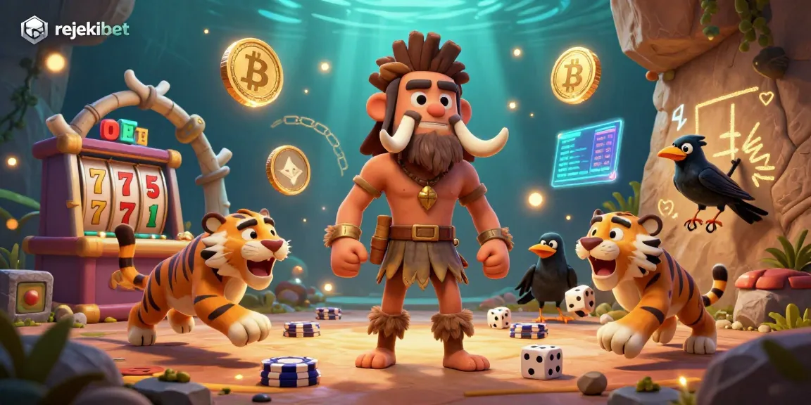 Experience the thrill with rejekibet's dynamic slot games featuring a prehistoric casino adventure!