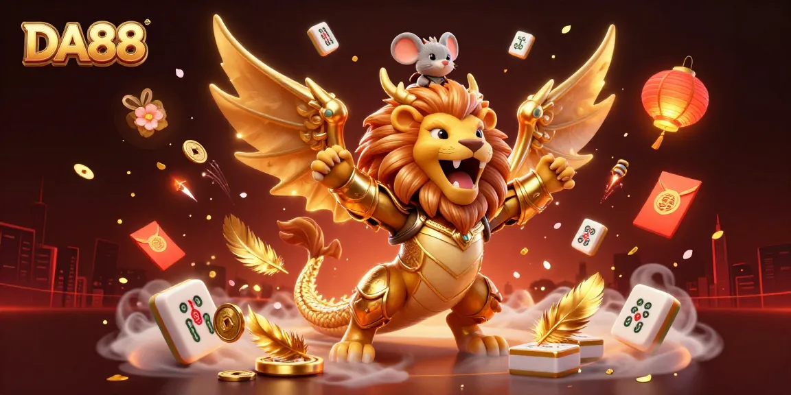 DA88 enhances your gaming experience with a stunning casino-themed 3D illustration featuring vibrant characters and explosive action.