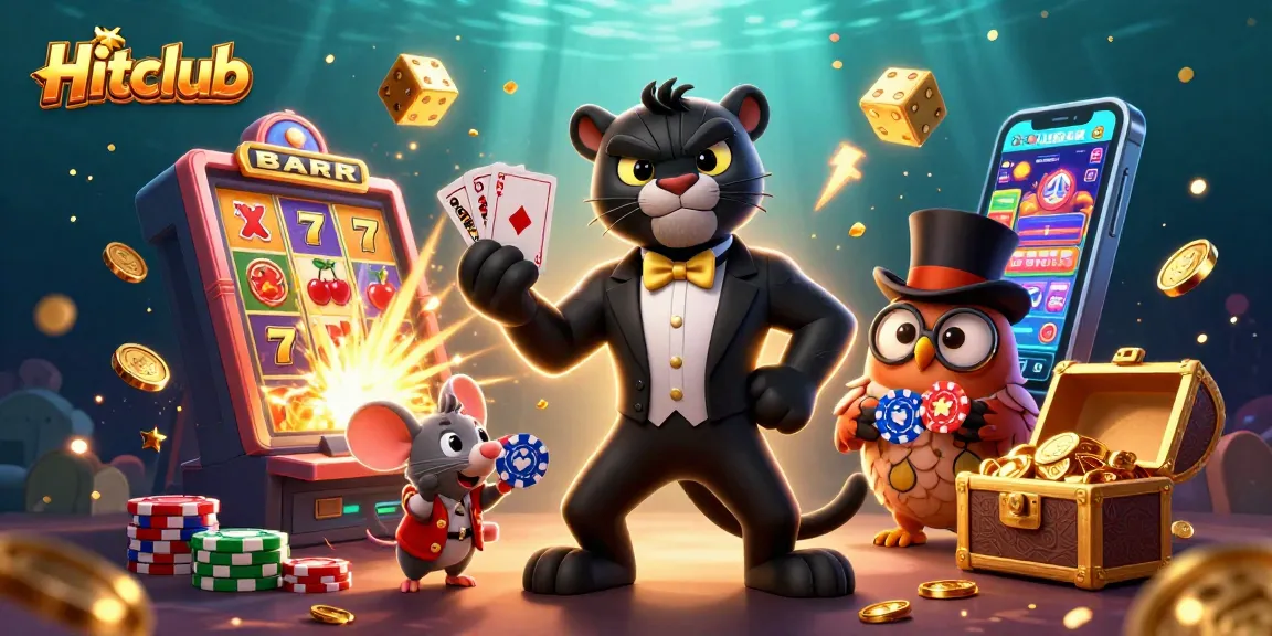 Hitclub players enjoying dynamic card games at a vibrant online casino scene with jackpot excitement.